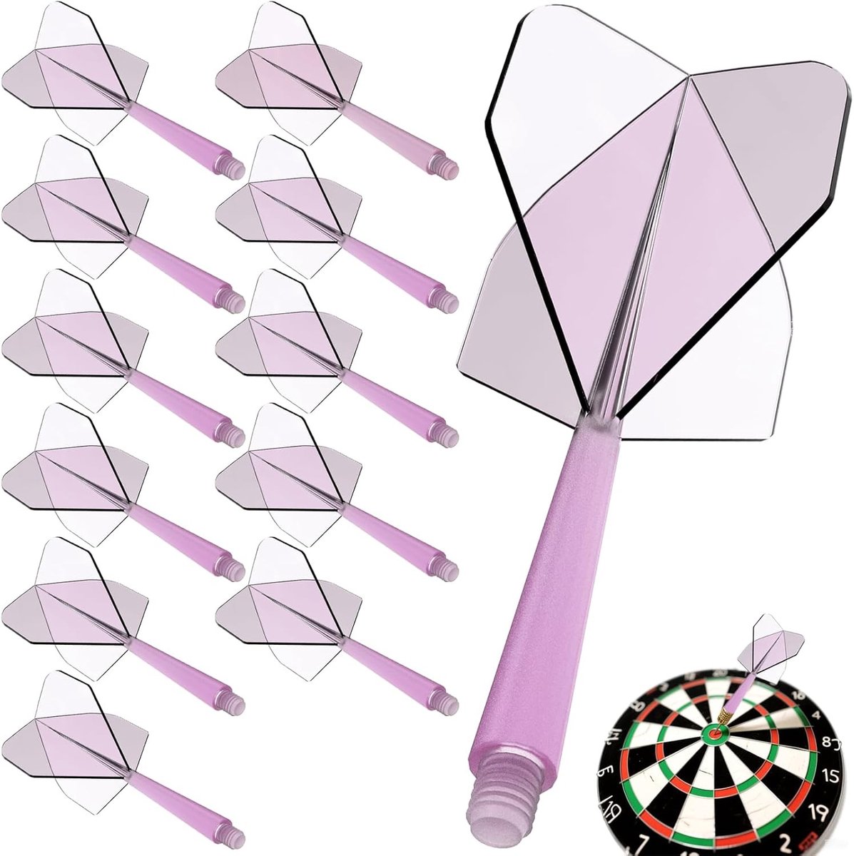 Dart flights en shafts voor darts met 2BA draad, zachte dartaccessoires in paarse kleur