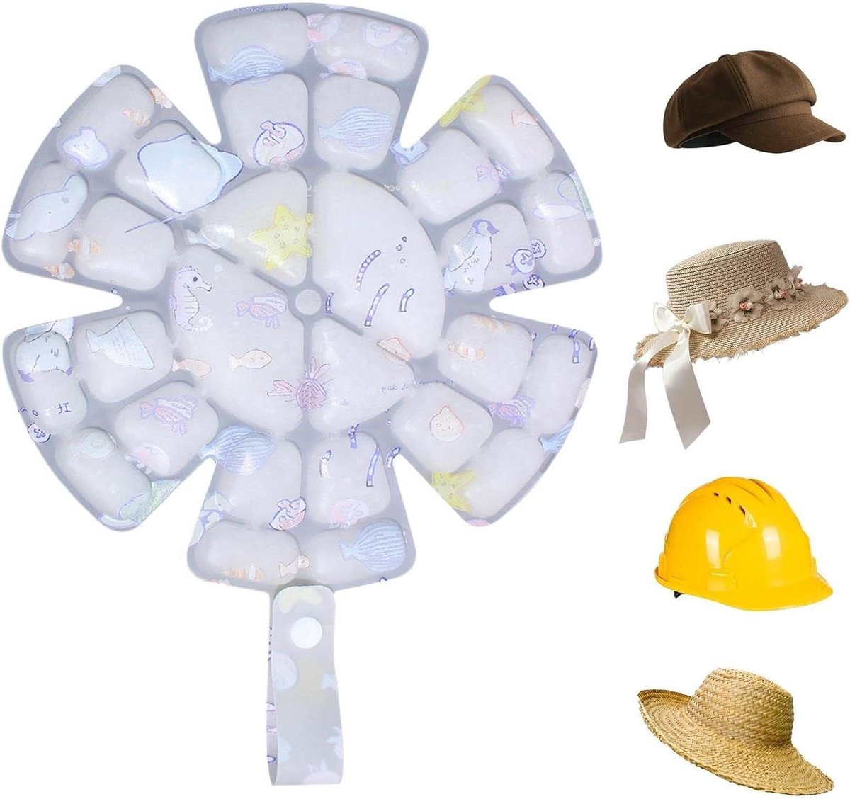 Hoed koelvoering - Zonnehoed inzet - Buitenwerk comfort - Snelkoel technologie - 19 x 19 cm - Wit