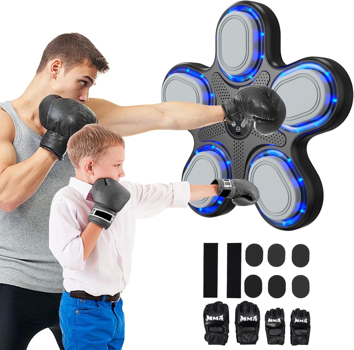 SnelShoppen - Ark Miido Muziekboksmachine Bluetooth Met Bokshandschoenen Voor Volwassenen En Kinderen, 9 Snelheidsmodi Bokstraining Voor Thuis, Muziek