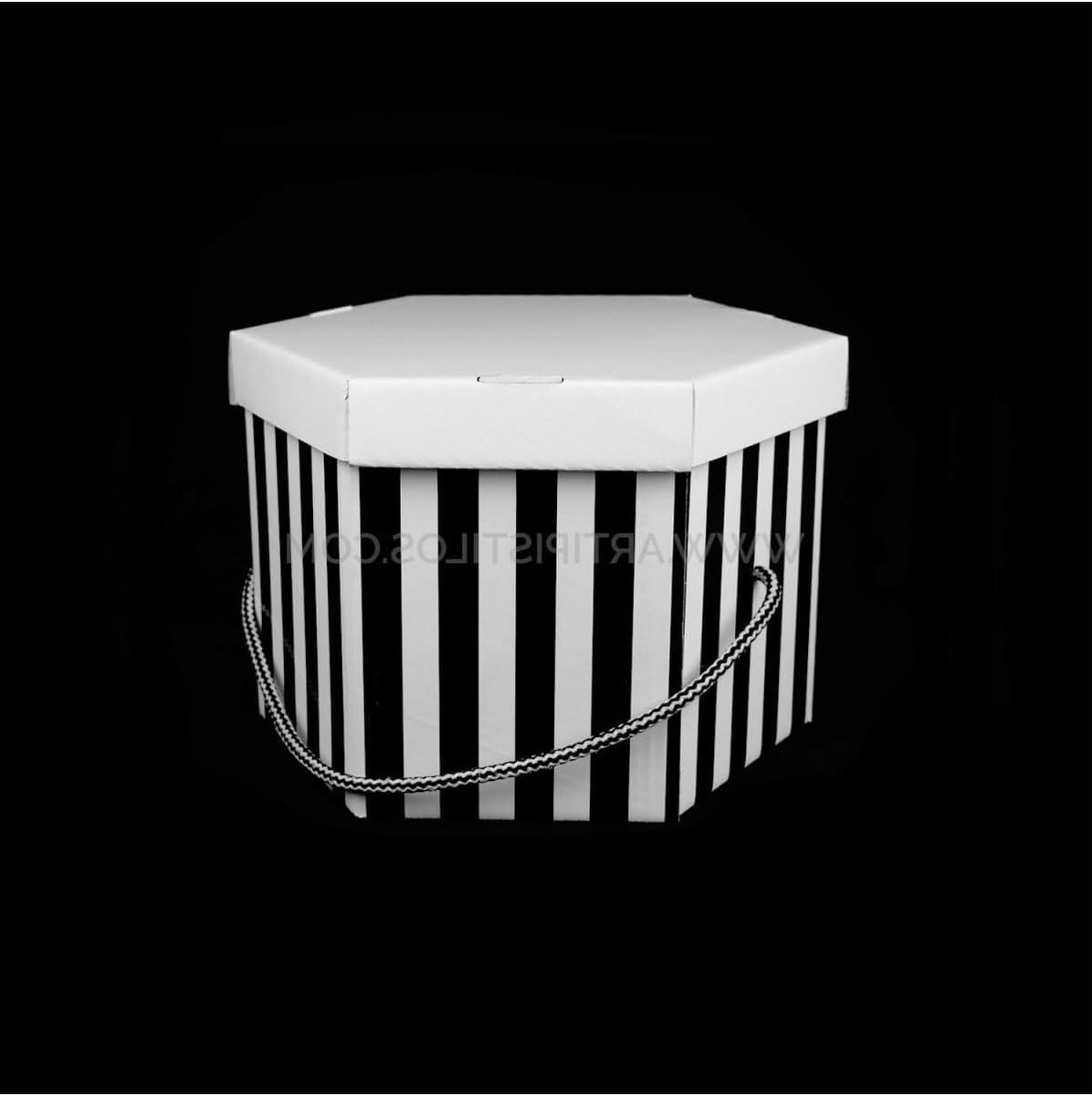 Hoedendoos - Opbergdoos Presentatiedoos - Delicate Items Opslaan - Plat Opvouwbaar - 30 X 21 Cm - Zwart-wit