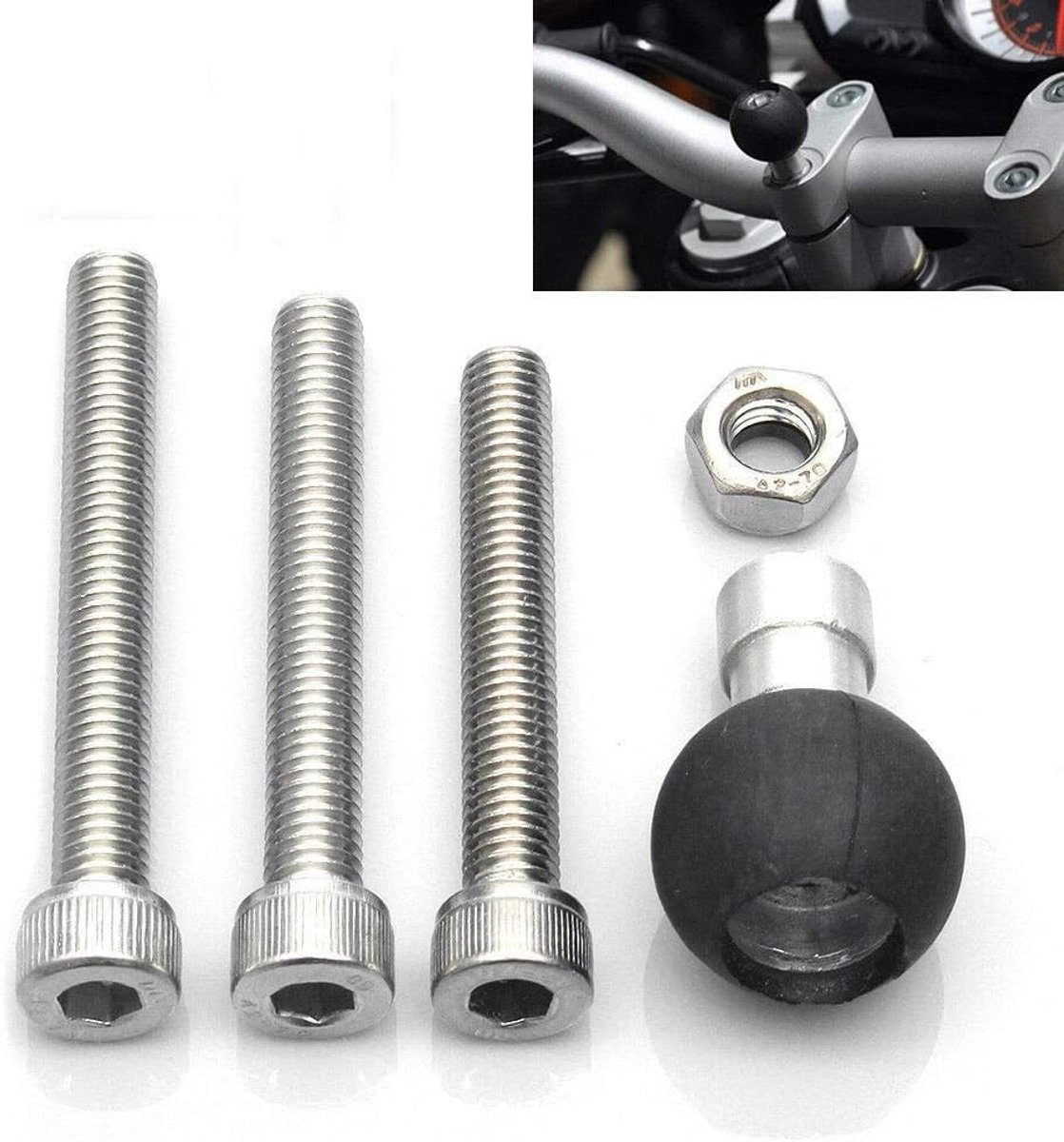 Motorcycle fork stem balbasis, handvatklem met M8 schroef voor RAM-montage, geschikt voor motoren en scooters
