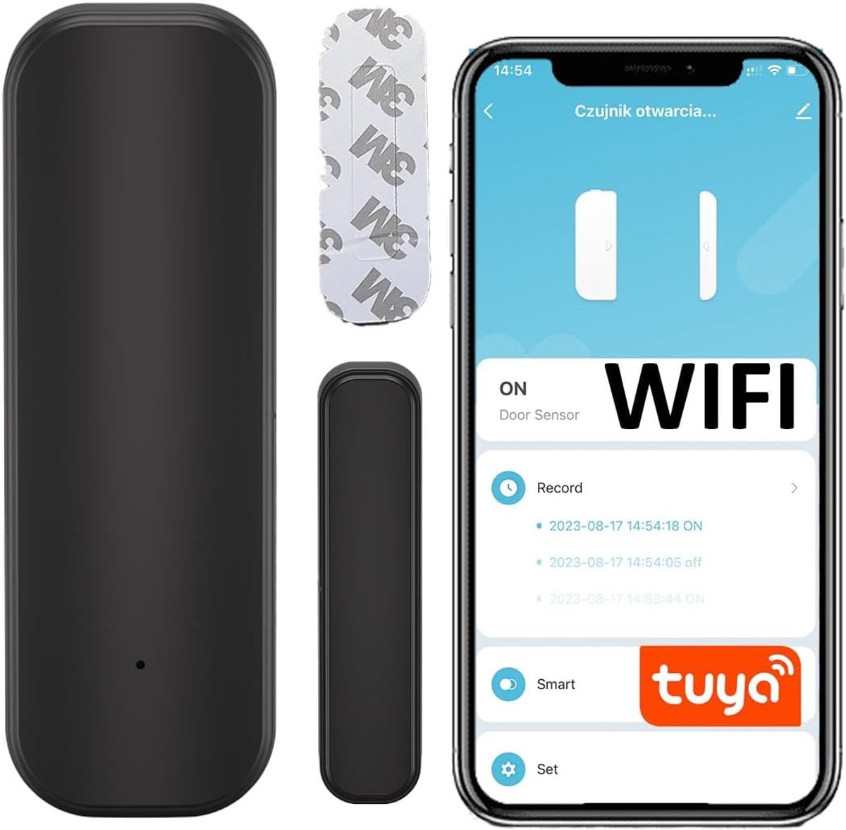 Sone Smart One WiFi raamcontact deursensor Tuya Alexa zwart 2xAAA - ShopVlot