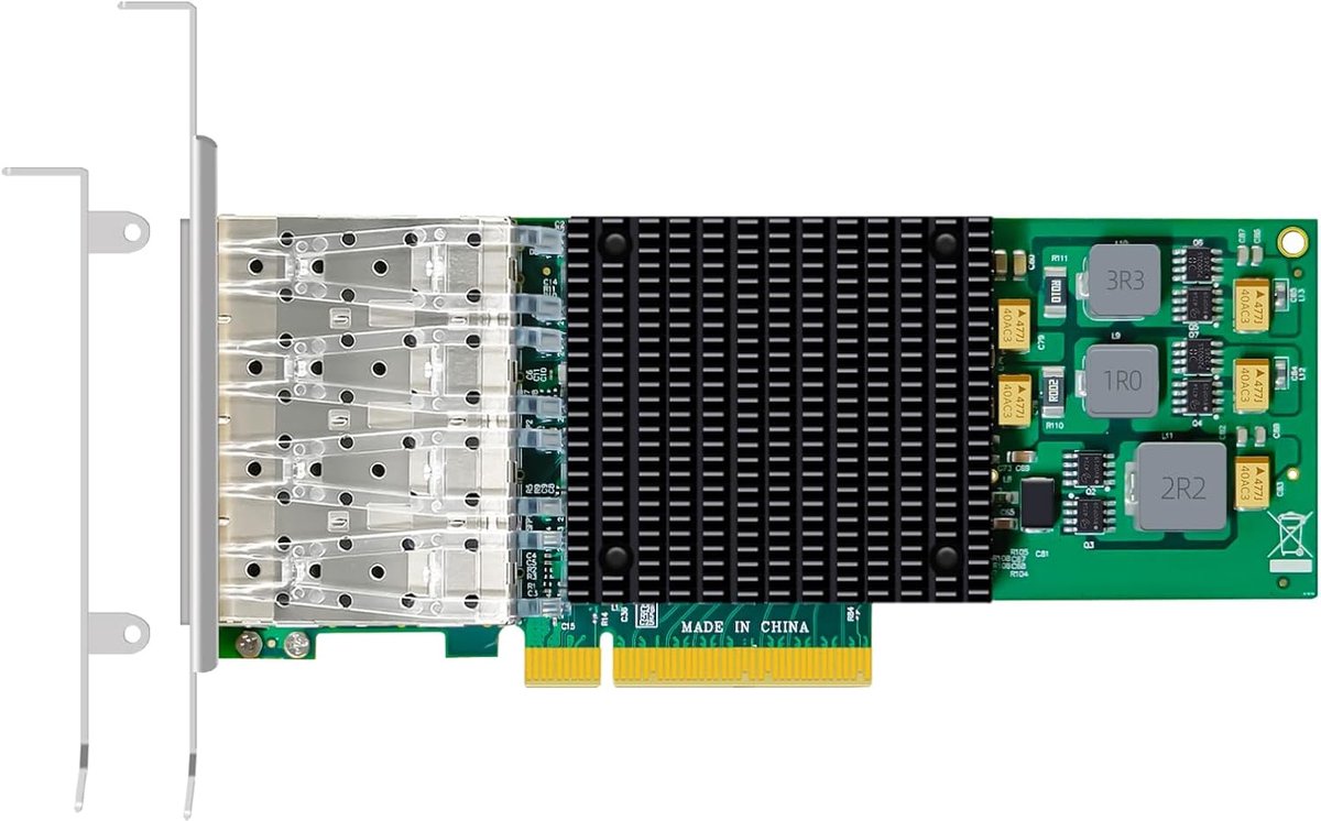 ST7322 Server Netwerkadapter PCIe 3.0 x8 4 Poorten SFP+ 10GbE, Broadcom BCM57840 chip, Ondersteunt TOE, iSCSI, FCoE en SR-IOV