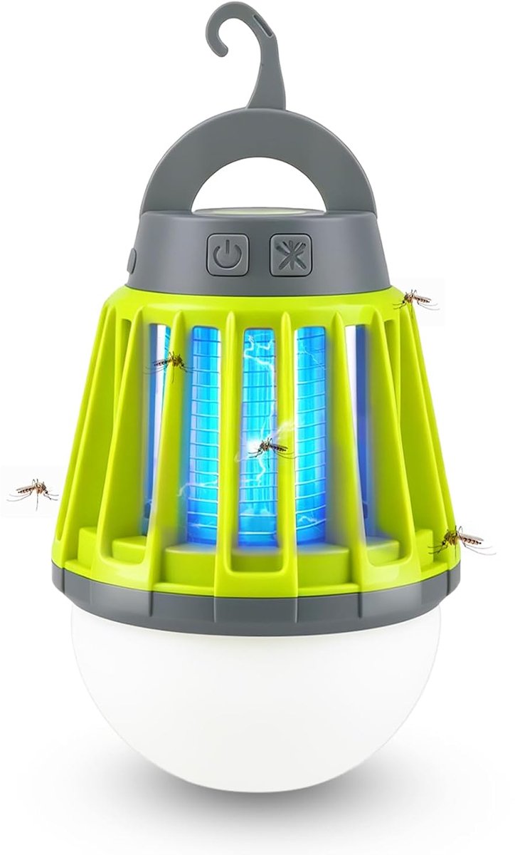 anti-muggenlamp, IPX6 waterdicht, insectenbescherming, draagbaar, led, oplaadbaar, USB, voor camping, buiten, tenten, tuin, noodgevallen