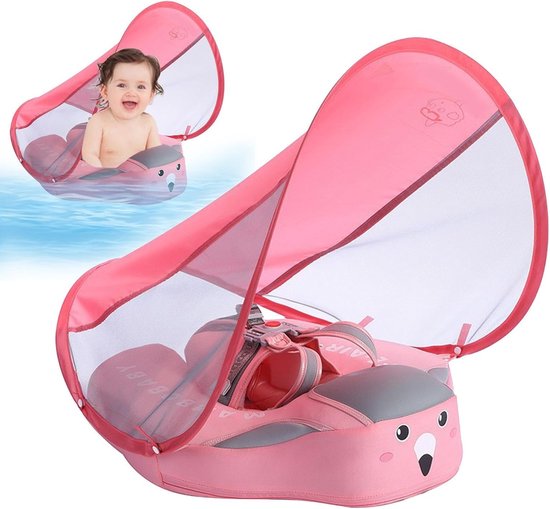 Baby Zwemring - Baby Zwemband - Veilig Spelen - Met Zonnedak - 3-24 maanden - Roze — afbeelding 5