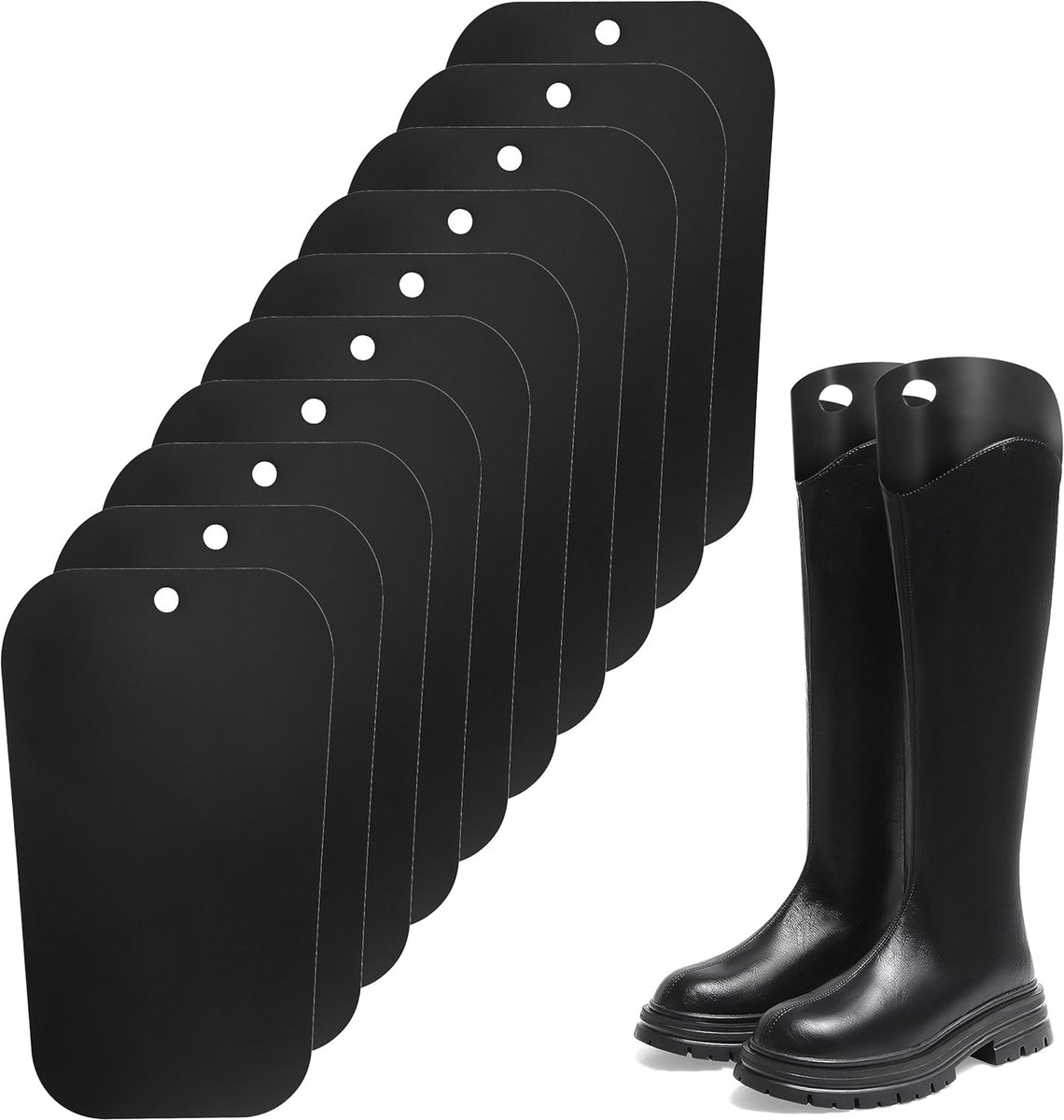 Laarzenspanner, 10 bladen, herbruikbare kunststof laarshouder, vorm-inzetstukken, hoge laarzen, ondersteuning voor heren en dames, 25,4 cm