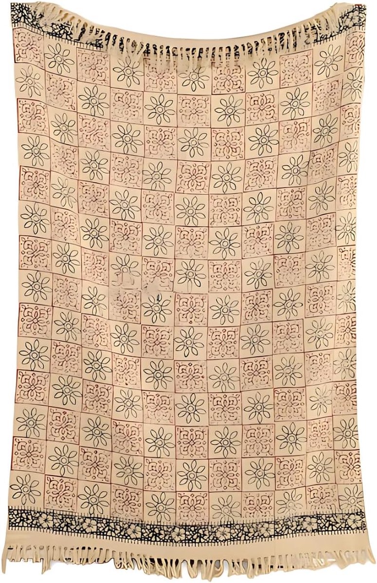 Plaids | Sofa Throw for all Seasons | 130x180 cm | Plaid met franjes | Katoen | Rood en Zwart