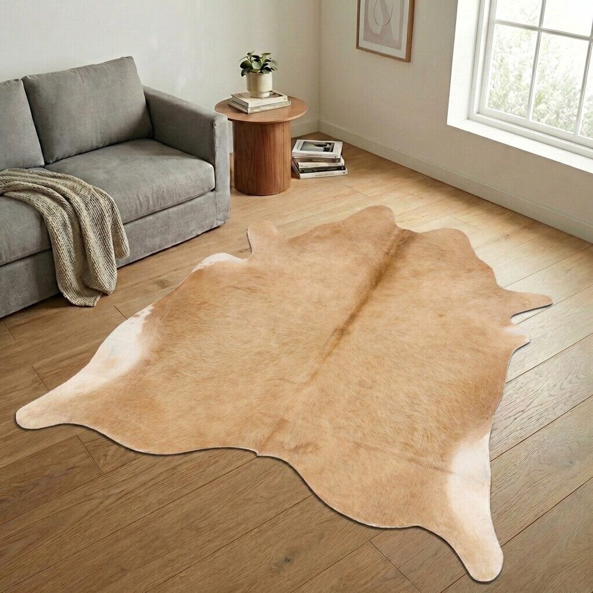 Koeienhuid Vloerkleed XXL (Extra Groot) - Effen-solid - 237 x 232 cm - Koeienkleed / Koeienvel / Dierenvel / Dierenhuid / Koehuid Tapijt