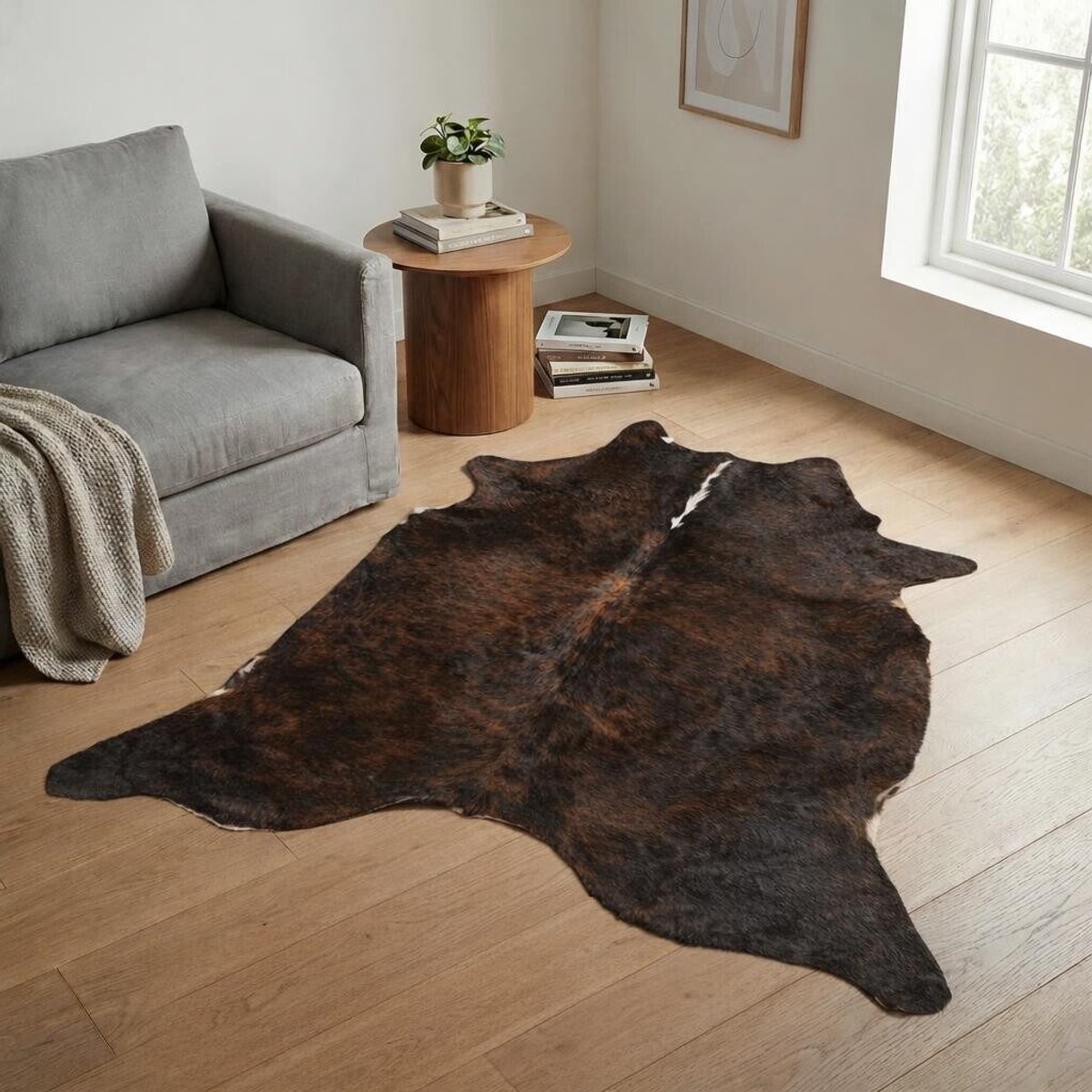 Koeienhuid Vloerkleed - Effen-solid - 206 x 202 cm - Koeienkleed / Koeienvel / Dierenvel / Dierenhuid / Koehuid Tapijt
