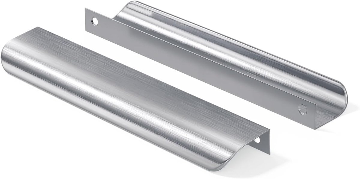 5 stuks verborgen kastgrepen, meubelgrepen, zilveren deurgrepen, binnendeuren, 160 mm, keukengrepen, kastgrepen, meubelgrepen voor keukenkasten, aluminium