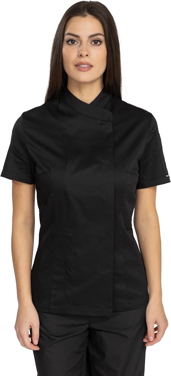 Nori Lady SS Koksjas Dames Korte Mouw Koksjas Dames Zwart/Wit/Grijs Kookkleding Professioneel Chef Uniform Korte Mouw Koksjas Dames