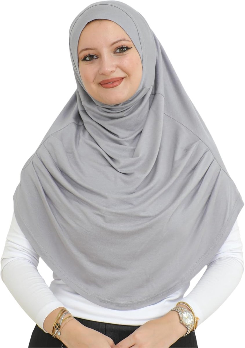 Kant-en-Klare Hijab voor Dames, Instant Moslim Tulband, Zachte Sjaal voor Gebed, Lange Islamitische Hijabs, Bescheiden Kleding, Jersey Abaya