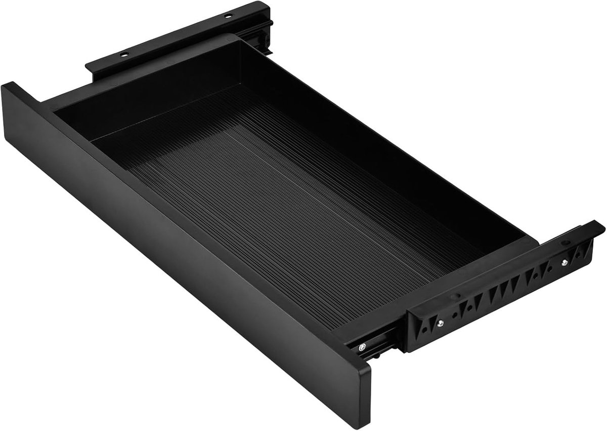 Onder het bureau verplaatsbare lade, licht uittrekbare potloodlade, uittrekbare lade - opbergorganisator voor zit-sta-bureau (Zwart)