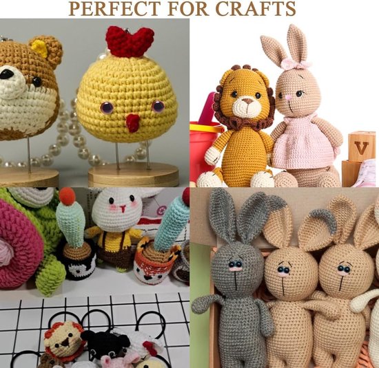 Ogen voor gehaakte dieren, 752 stuks ogen en veiligheidsneuzen, kleurrijke poppenogen met sluitringen voor het maken van poppen, speelgoed accessoires DIY (5-12mm) — afbeelding 3