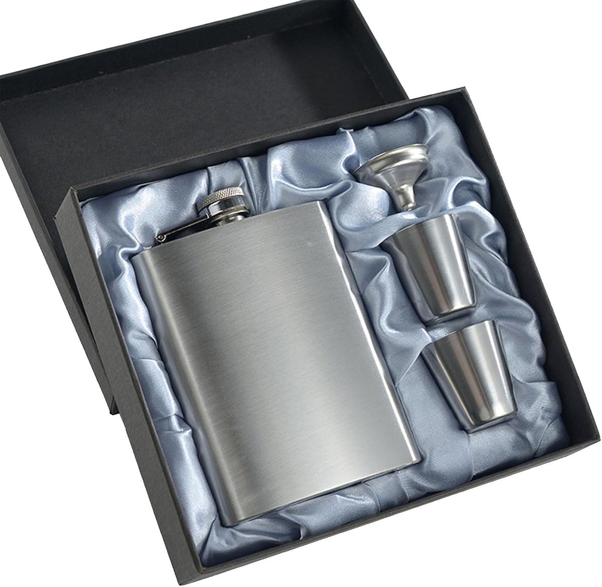 Roestvrij Staal Met Twee Glazen en Trechter - 8oz/220ml Voor Mannen - Cadeau