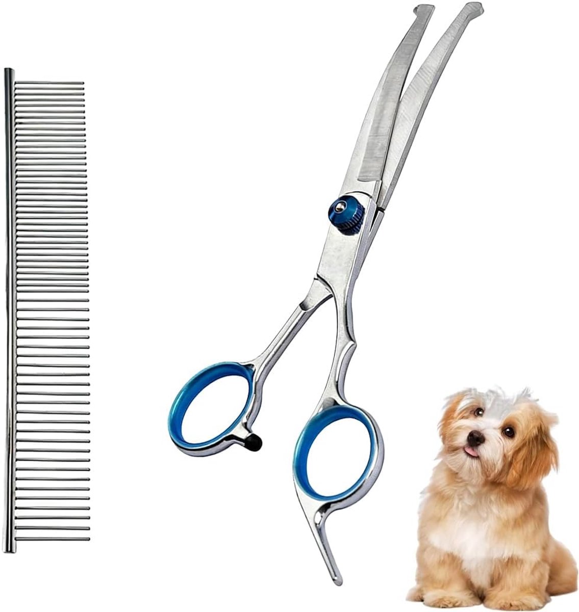 Scharen Grooming Schaar, Gebogen Bont Schaar Voor Hond en Kat, Veiligheid Ronde Punt Roestvrij Staal Schaar