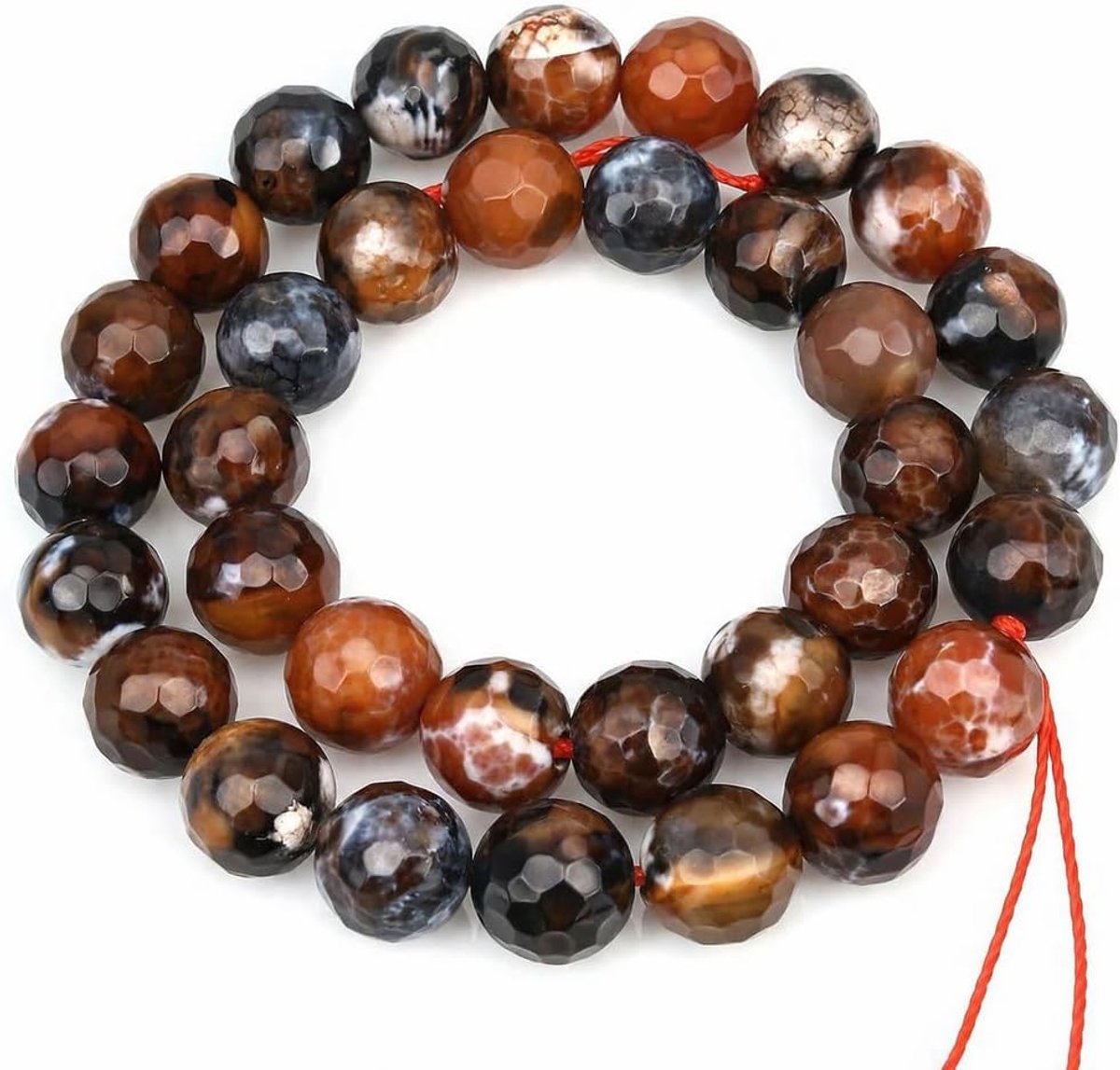 Kralen 8 mm, facetgeslepen bruine natuurlijke edelstenen, losse halfedelstenen voor het maken van sieraden, 15 stuks