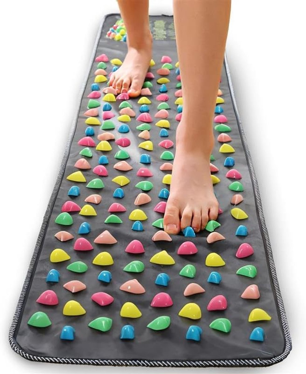 Voetmassagemat, voetreflexzonemat, voetmassage, steen, acupressuurmat, reflexzone-mat, silicasteen, imitaties voor accupressuur, acupressuurmassage, stressvermindering, voetproblemen, hielspoor,