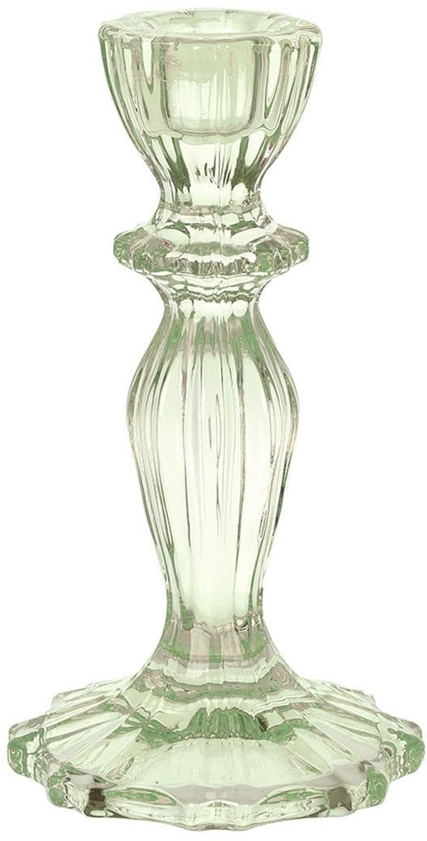 Kandelaarhouder van groen glas | Decoratieve taps toelopende kandelaar voor binnen of buiten eten, elegante etentje decoraties, verjaardag, tuin