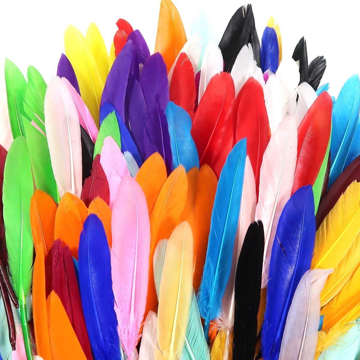 100 stuks Kleurrijke Indianen Veren Natuurlijke voor Handwerk | 10 tot 15 cm Lang,Doe-Het-Zelf,Decoratie,Dromenvanger,Papegaaienkostuum,Ambachtelijke