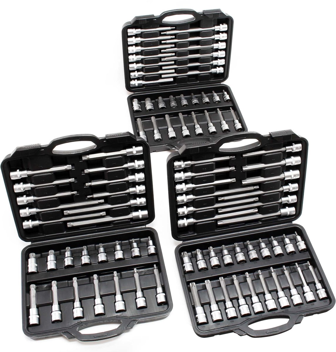 Dopsleutelset 88-delige set in 3 koffers inbus multitand bits dopsleutels inbusleutels tools