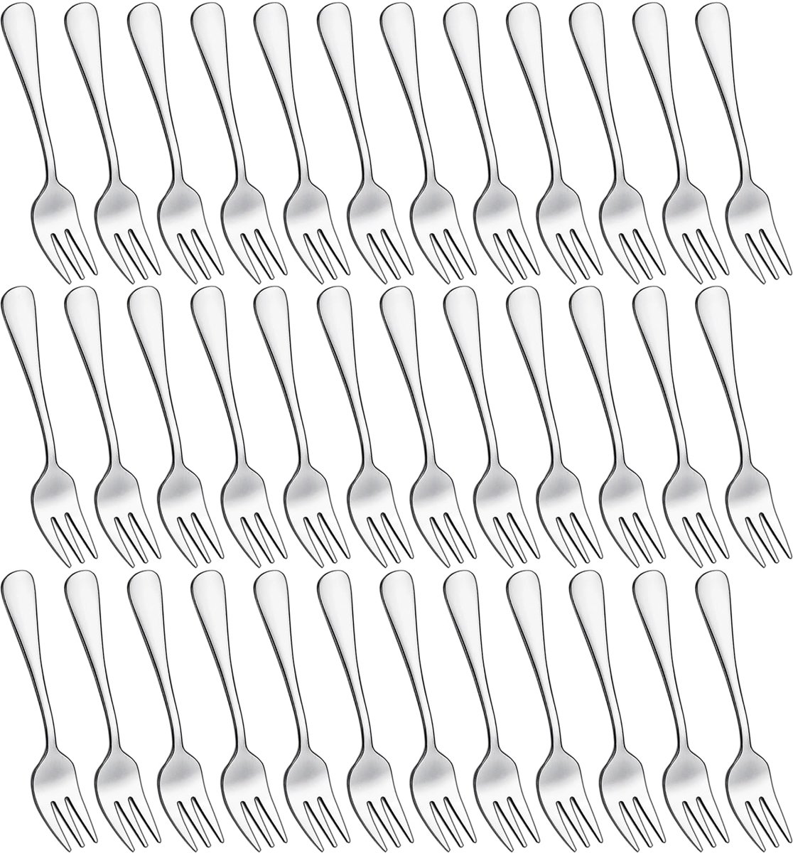 36 stuks taartvorken (14 cm/5,5 inch), roestvrij staal, taartvork/dessertvork, vaatwasmachinebestendig, voor thuis, keuken of restaurant