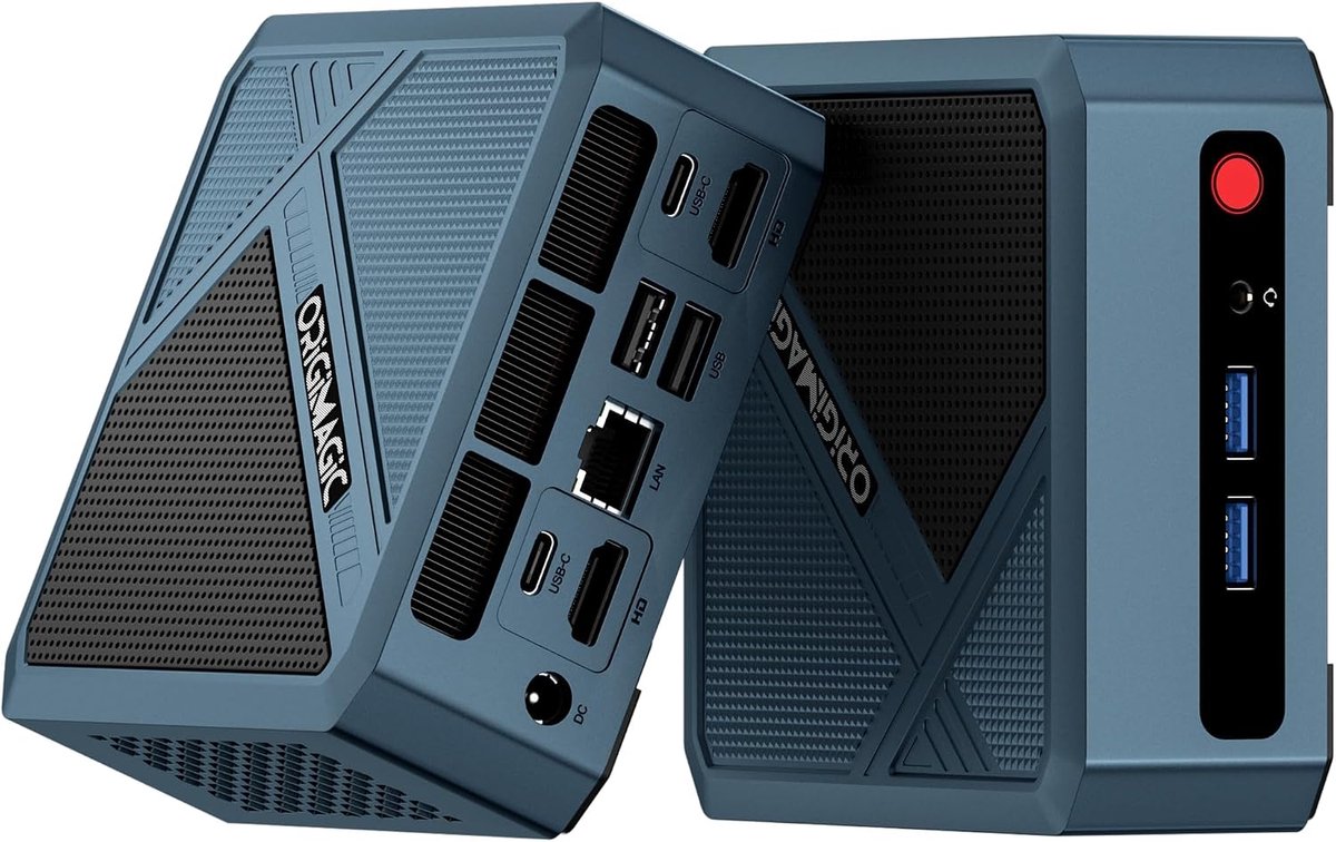 SnelShoppen - Origimagic N2 Pro Mini-PC Ryzen 7 6800H (8C/16T, 4,7 GHz) met 32 GB DDR5, 1TB SSD, Pre-OS11 Pro, WiFi 6E, BT5.2, 2,5GLAN, 4K UHD, Quad M