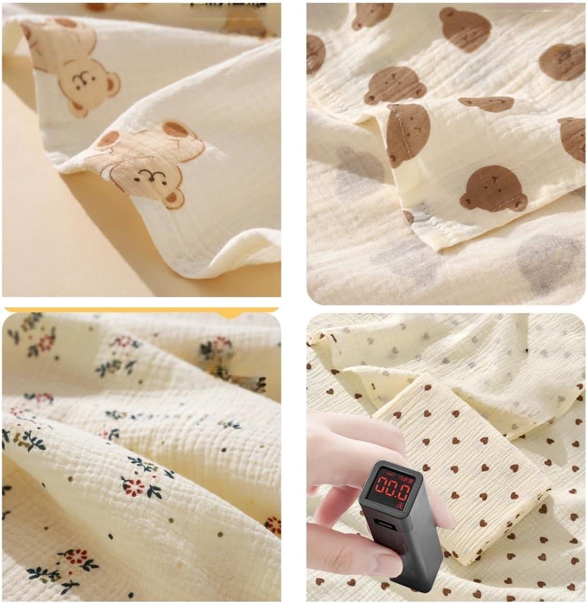 Baby inbakerdoek - Wikkeldeken baby - Baby slaap verbeteren - 100% puur katoen - 100 x 100 cm - Wit