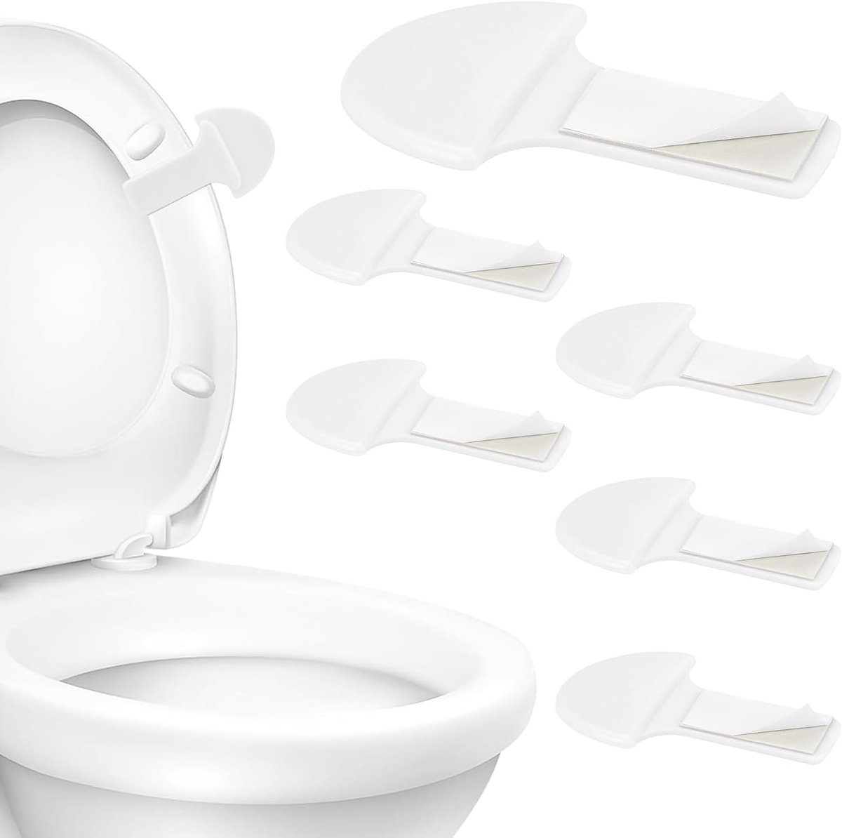 6 stuks lifter voor toiletbril, lifterhandvat, toiletbrilhouder, clip voor thuis, kantoor, badkameraccessoires, 6 stuks