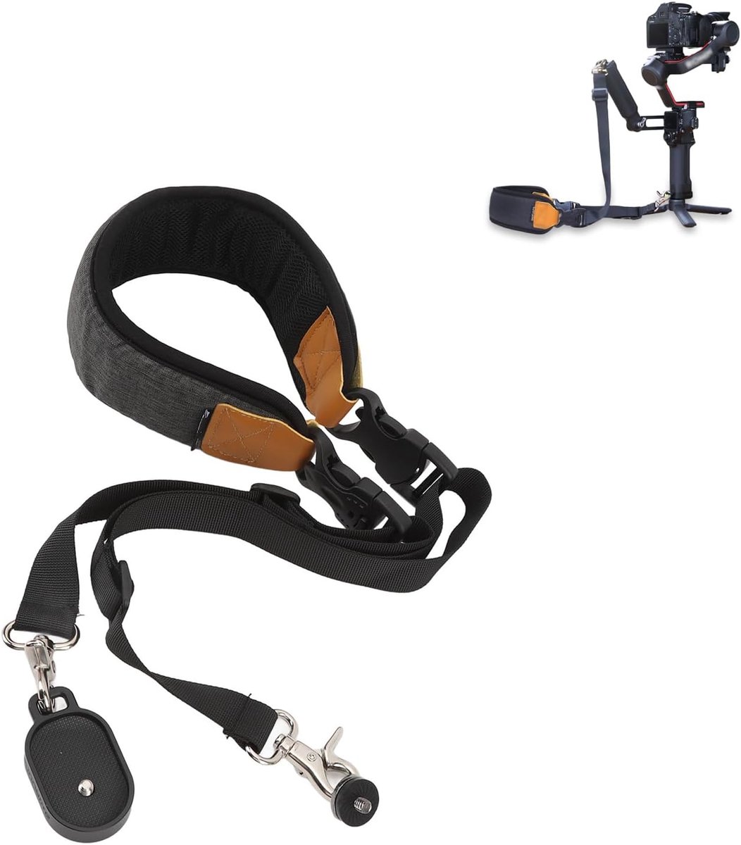 Schouderriem voor Ronin, Gewichtsverminderende Gimbal Schouderriem met Grondplaat, Zachte Vulling Verstelbare Riem voor Ronin RS 3 RS 4 RS4 PRO