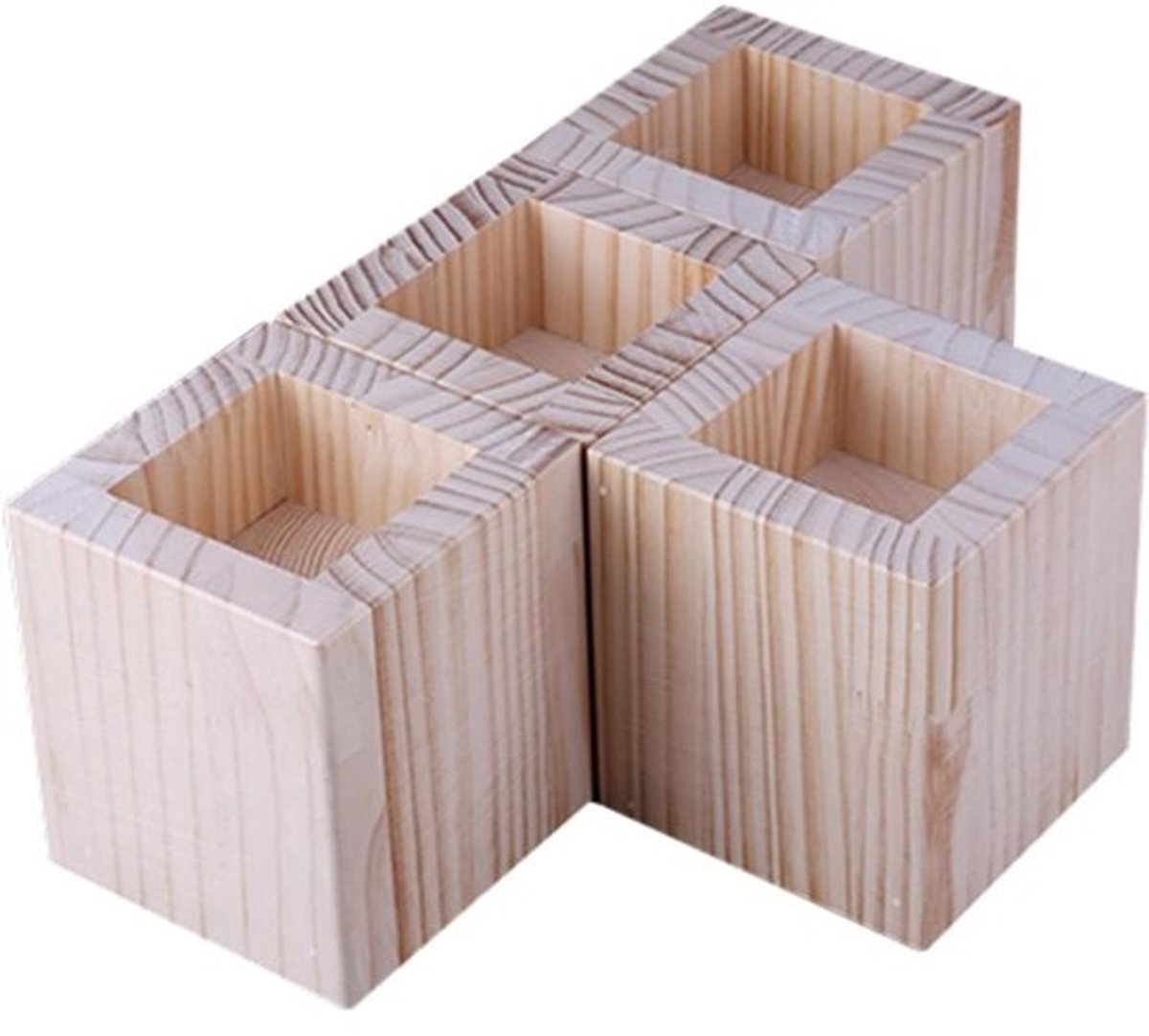 Meubelverhogers - Bank & Bedverhogers - Meer Ruimte Creëren - Massief Hout - Verhoogt 4cm - Houtkleur