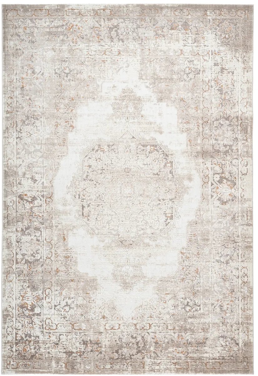 Dutch XXL Vintage Vloerkleed | Tapijt | Paris | Medaillon | Taupe | 120x170 cm