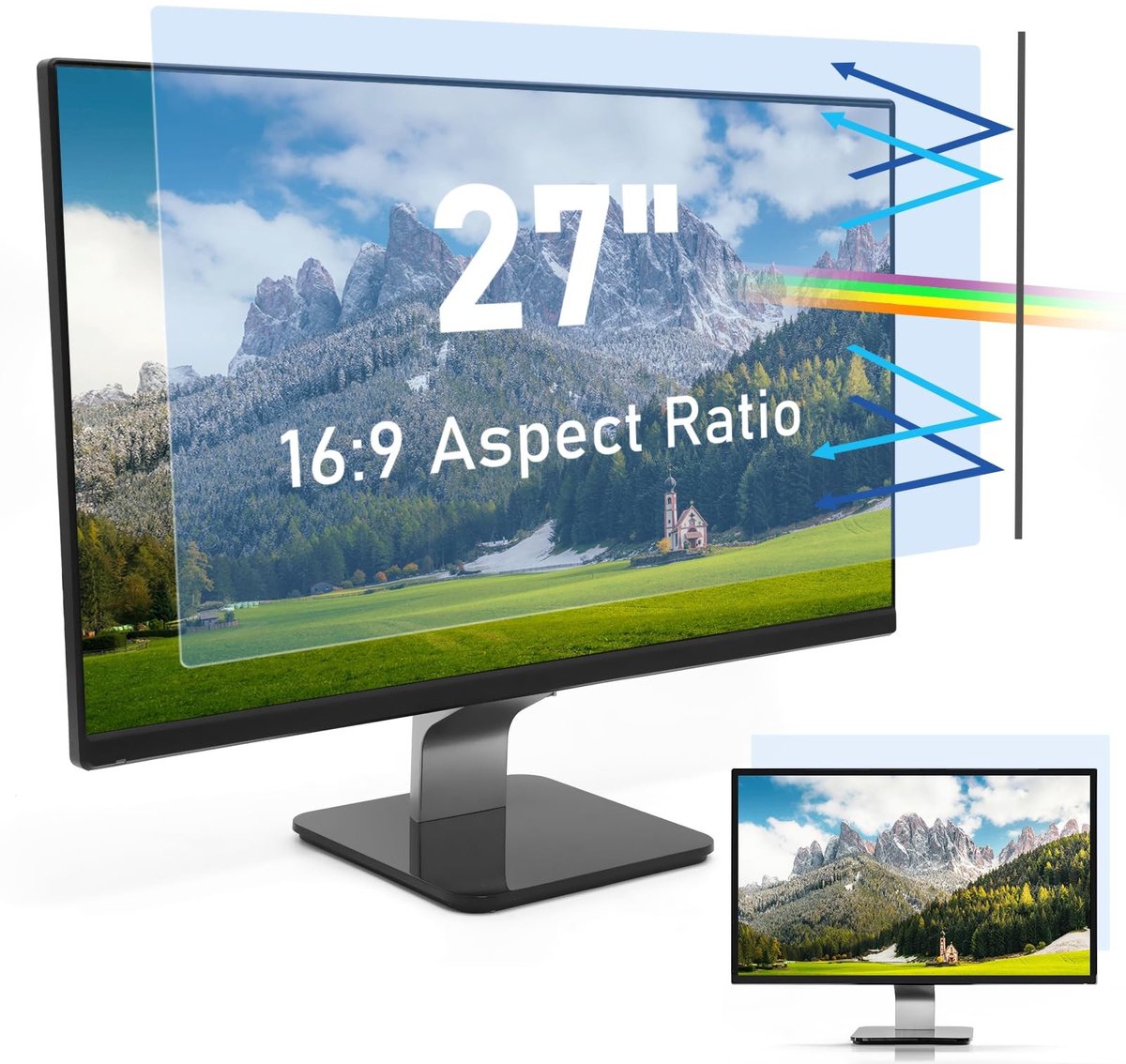 Anti-blauw licht screen protector voor 27 inch monitor - Anti-glare en anti-UV