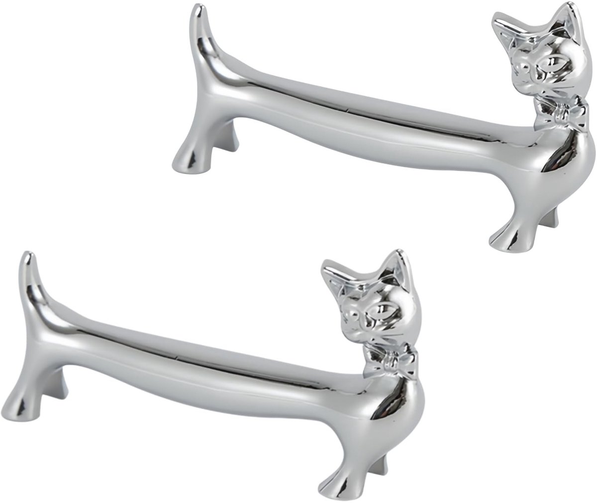 Eetstoksteunen set van 2 - Goud/Zilver