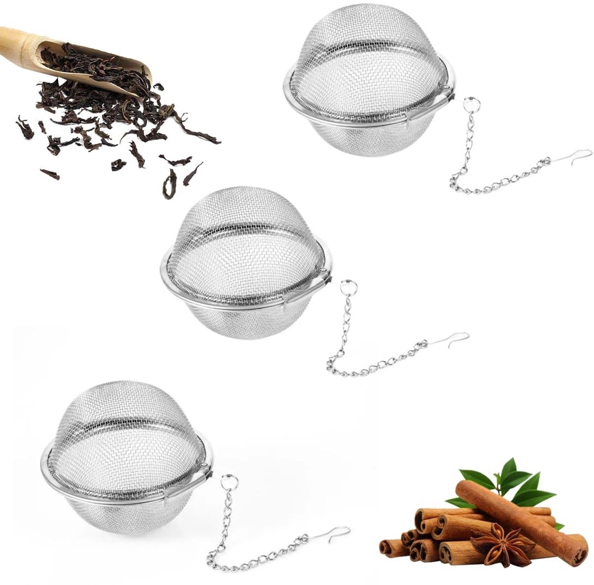 Theezetter Set van 3 - met Verlengde Ketting