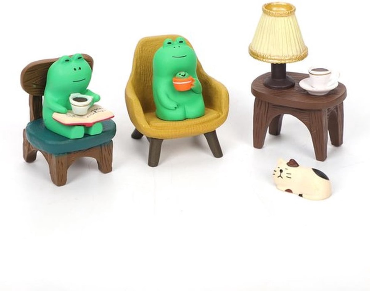 6 Stks Miniatuur Kikker Beeldjes, Leuke Kikker Beeldjes Home Decor Mini Kikker Tuin Standbeeld Grappig Kikker Standbeeld Bureau Kantoor Decor voor Slaapkamer Verjaardagscadeau