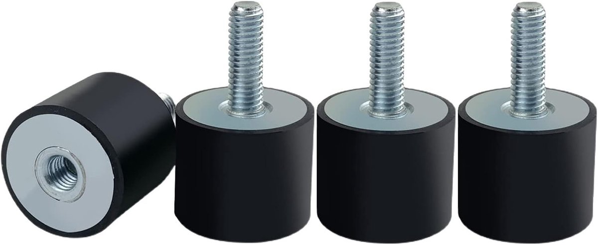 Set van 4 Rubber Buffers voor Anti-Vibratie en Schokabsorptie - Geluidsdempers voor Motoren en Waterpompen