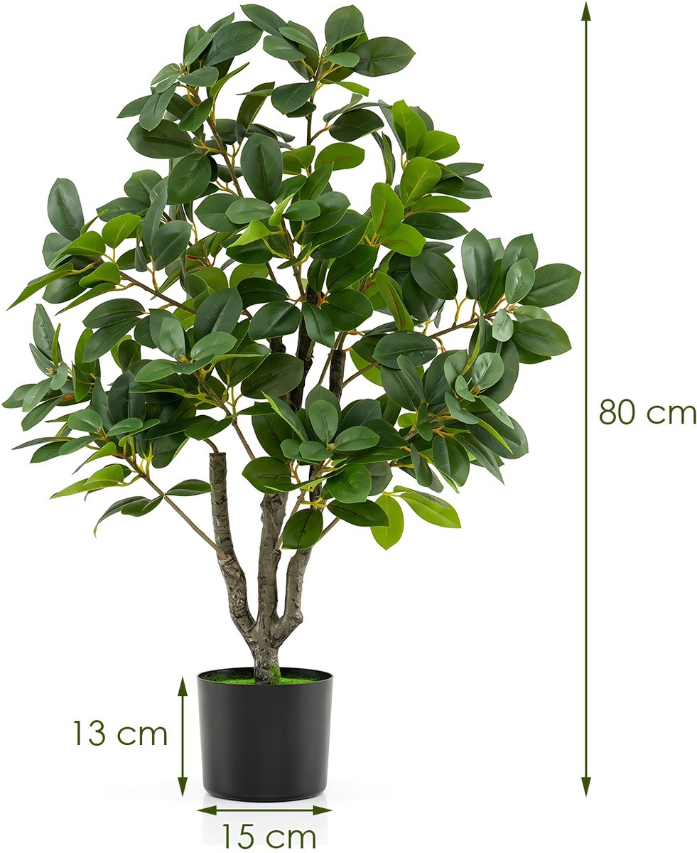 SureDeal® - Kunstplant - Kunstboom Realistische - Weelderige Takken Decoratieplant - 15x13 cm - Groen