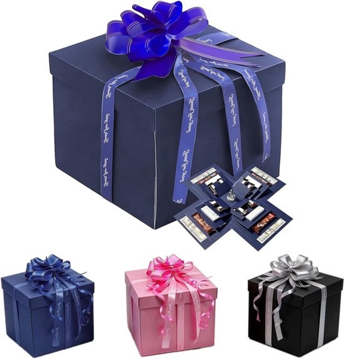 Verrassingsdoos - Cadeauverpakking Doos - Cadeau Presenteren - 5-Laags Ontwerp - 23 x 23 x 16 cm - Blauw