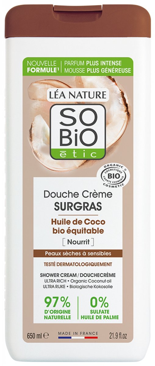 Léa Nature SO BIO étic Vetinbrengende Douchecrème met Biologische Kokosolie 650 ml