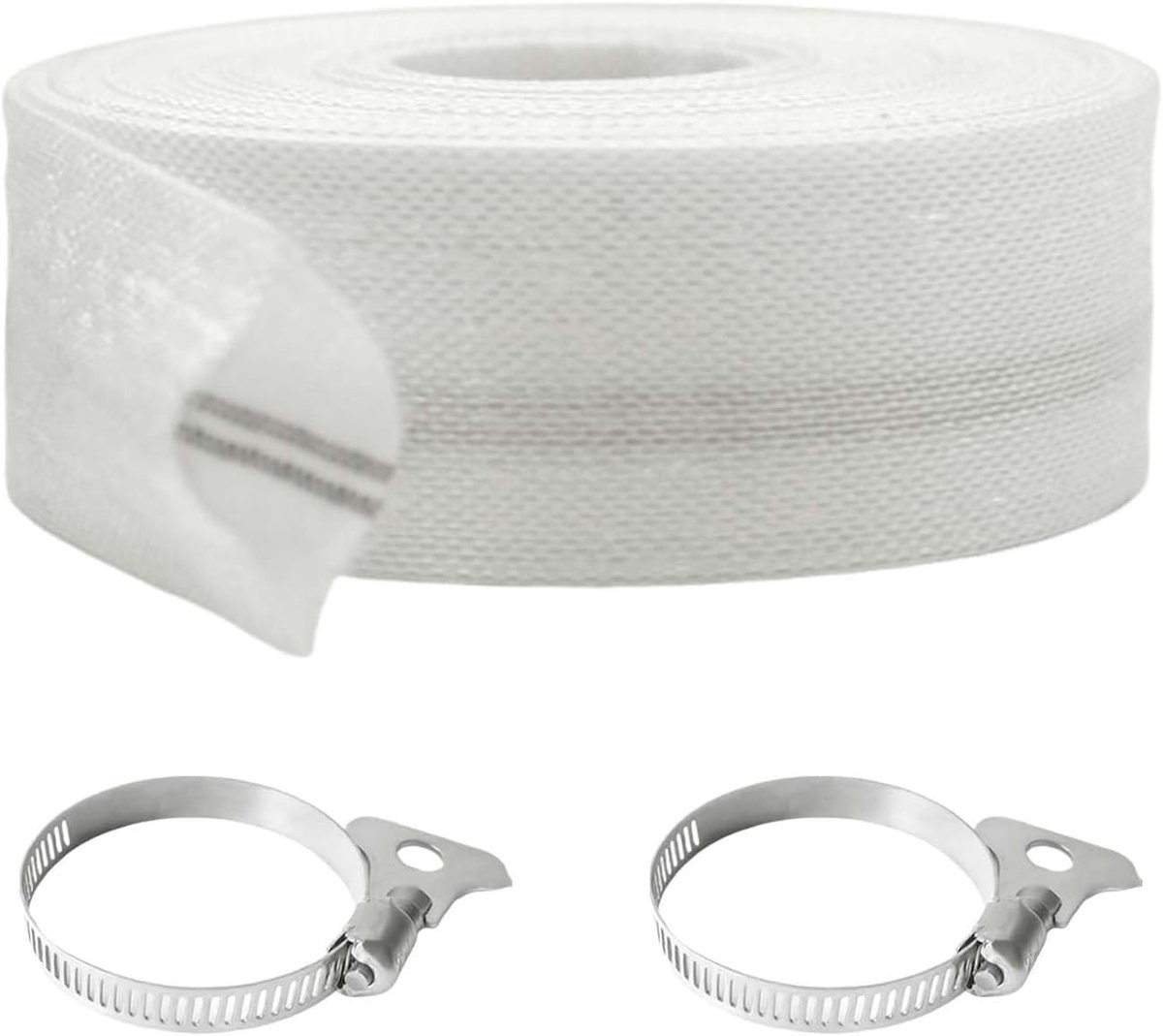 Tuinslang 10 m x 32 mm voor irrigatie, afvoer en bouw, inclusief 2 slangklemmen voor dompelpompen