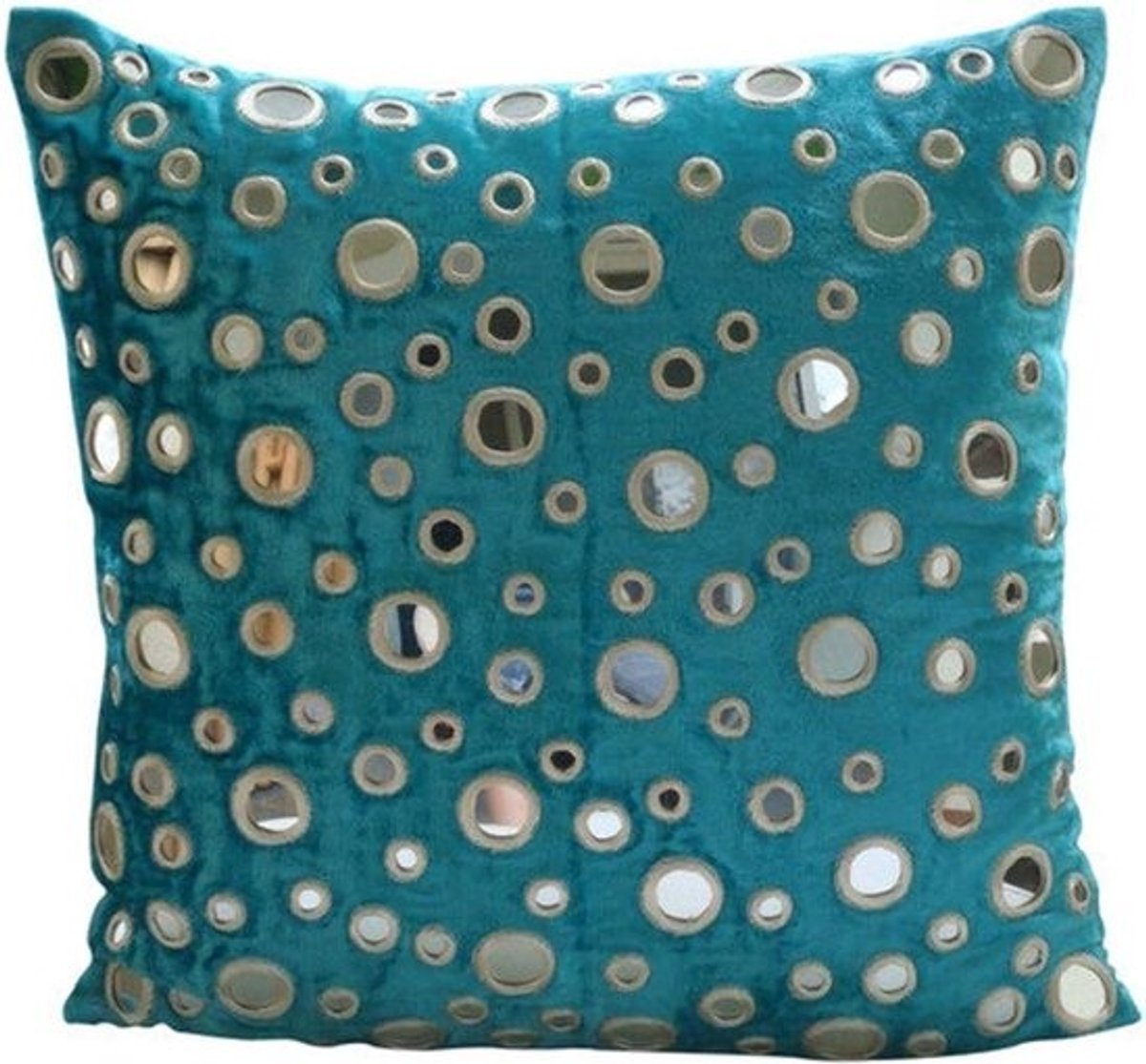 Kussenslopen Set - Decoratieve Hoezen - Woonkamer Decoratie - 100% Handgemaakt - 55x55 cm - Turquoise Blauw