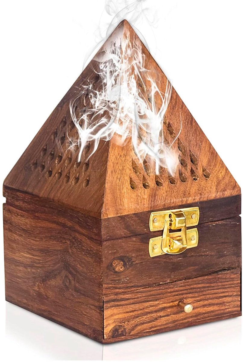 Houten wierookhouder - Handgemaakt met gratis geurconen