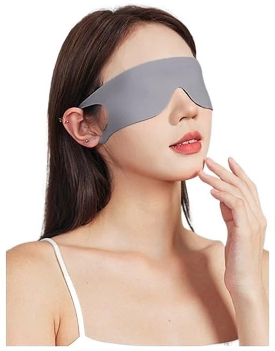 Lichtblokkerend Draagbaar Oogmasker - Ademend en Dun Grijs