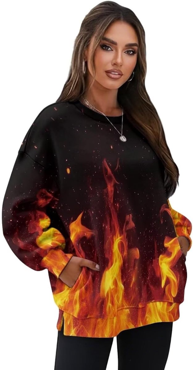 Plus Size Herfst Sweaters voor Dames met Lange Mouwen, Eagles Sweatshirts en Hoodies in Zwart, Maten S-3XL, Comfortabele Mode voor de Koude Dagen