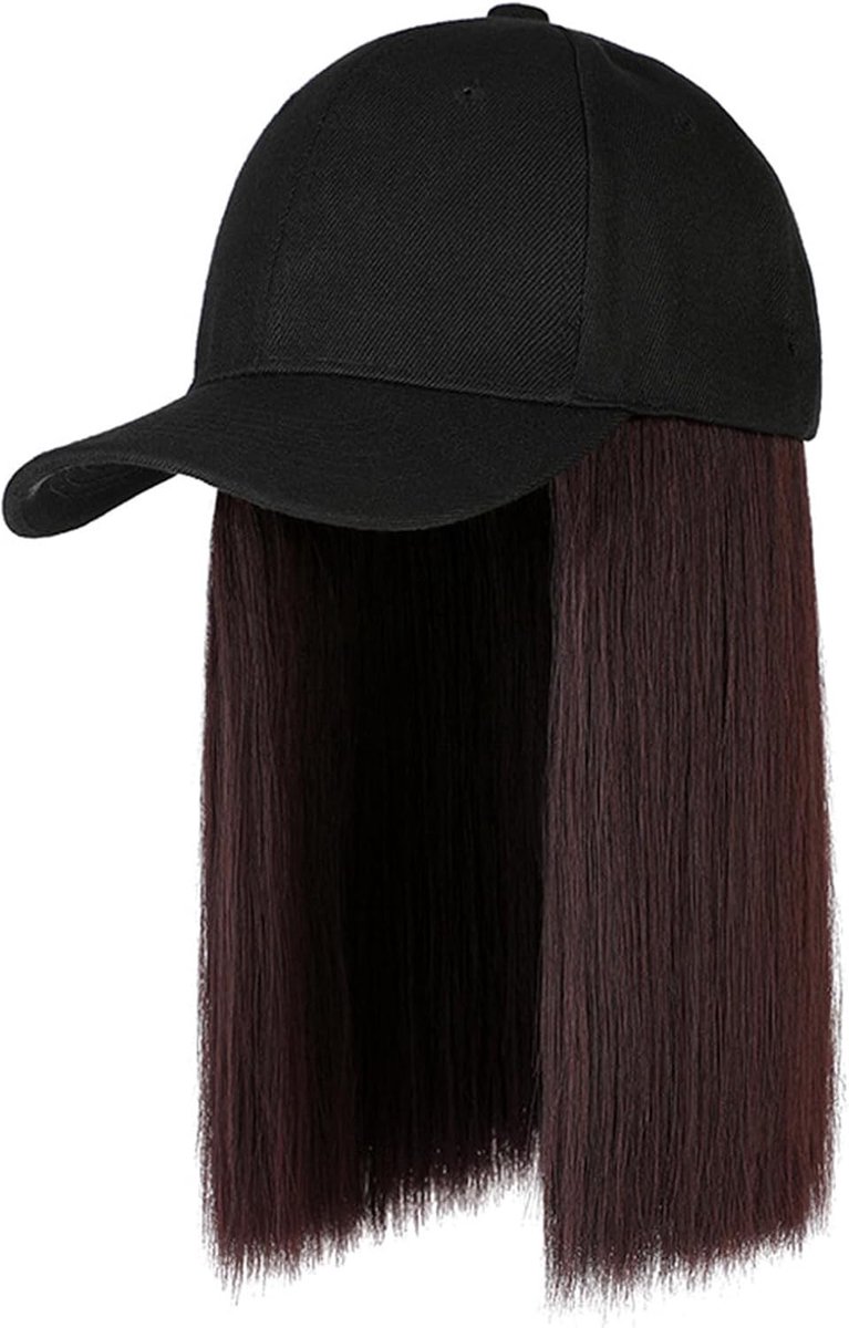 Haarextensions Baseball Cap met Korte Steile Haarperuc, Synthetische Hoed voor Dames, Perfect voor Casual Outfits en Festivals