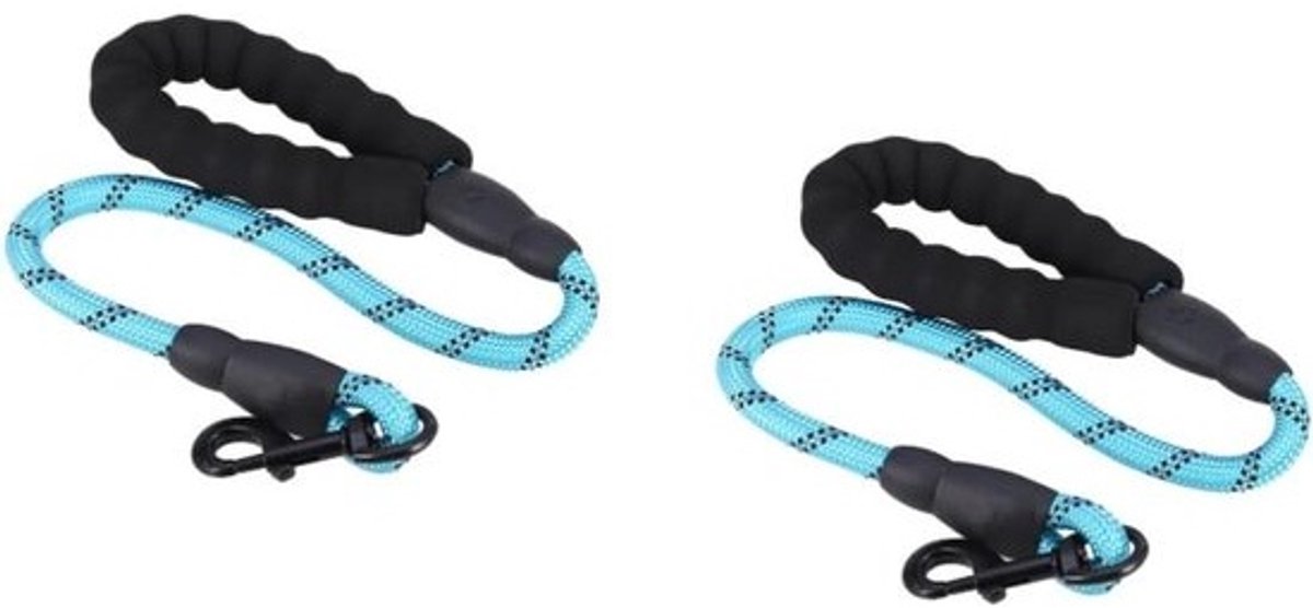 Hondenriem Set - Huisdierlijn Leash - Hond Uitlaten - Sterk Reflecterende Draden - 60 cm - Hemelsblauw
