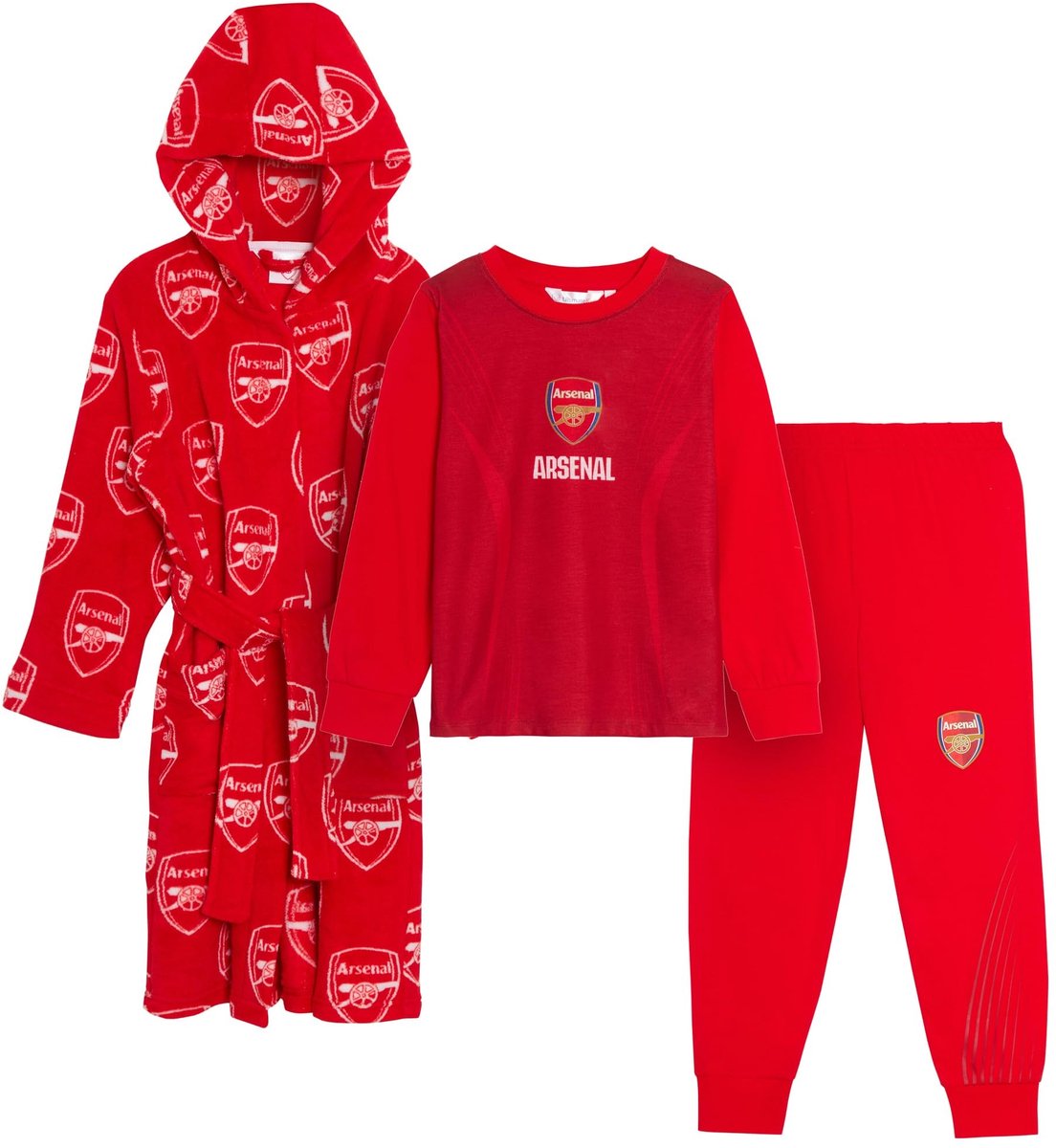 Kinder Pyjama Set met Badjas - Arsenal Voetbalclub - 3-delig