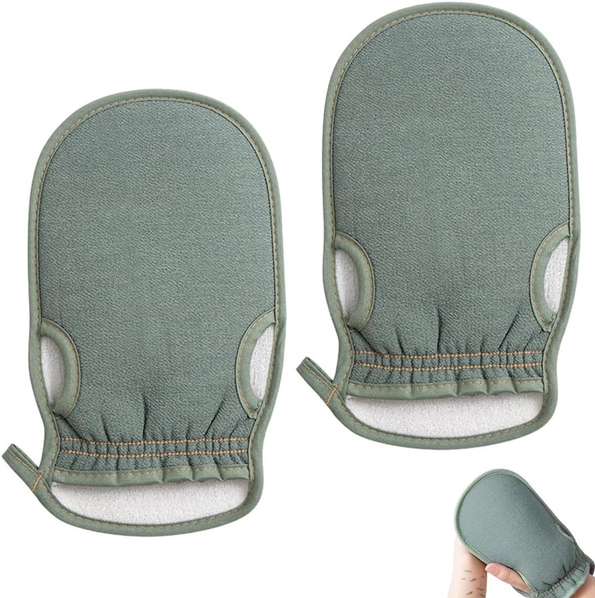 2 Stuks Paardenhaar Exfoliërende Handschoenen voor Lichaam, Dode Huid Verwijderen, Zachte Huid en Natuurlijke Peeling