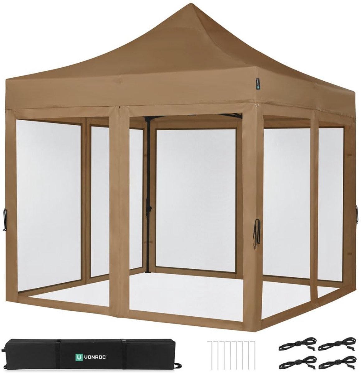 Easy-Up Partytent - 3x3m - Inclusief Moskito Net - Beige